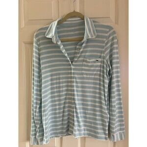 Vineyard Vines Collared Top Womens Small Cotton Pocket Front Striped